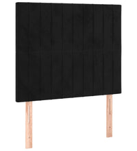 Bettgestell mit Kopfteil Schwarz 80x200 cm Samt