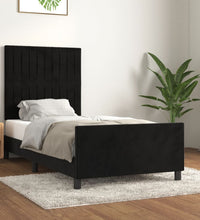 Bettgestell mit Kopfteil Schwarz 80x200 cm Samt