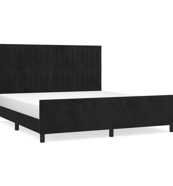 Bettgestell ohne Matratze Schwarz 160x200 cm Samt