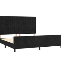 Bettgestell ohne Matratze Schwarz 160x200 cm Samt