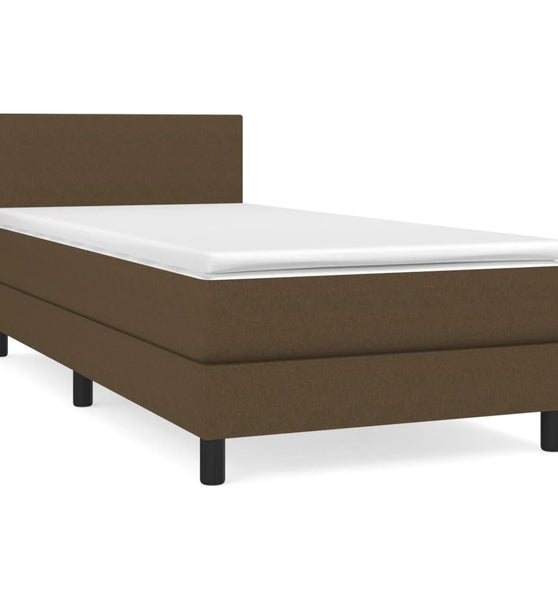 Boxspringbett mit Matratze Dunkelbraun 80x200 cm Stoff