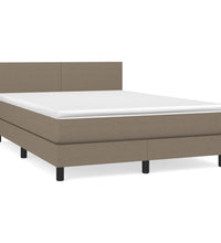 Boxspringbett mit Matratze Taupe 140x200 cm Stoff