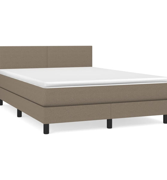 Boxspringbett mit Matratze Taupe 140x200 cm Stoff