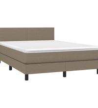 Boxspringbett mit Matratze Taupe 140x200 cm Stoff