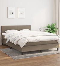 Boxspringbett mit Matratze Taupe 140x200 cm Stoff