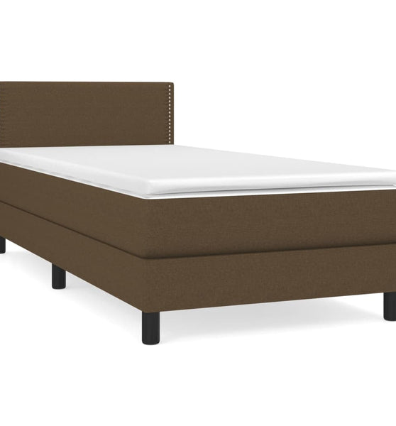 Boxspringbett mit Matratze Dunkelbraun 80x200 cm Stoff