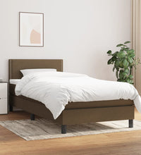Boxspringbett mit Matratze Dunkelbraun 80x200 cm Stoff