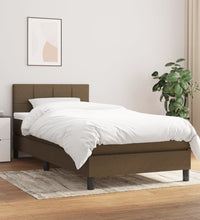 Boxspringbett mit Matratze Dunkelbraun 80x200 cm Stoff