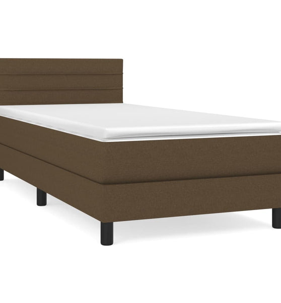 Boxspringbett mit Matratze Dunkelbraun 80x200 cm Stoff