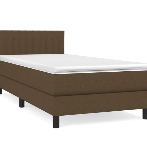 Boxspringbett mit Matratze Dunkelbraun 80x200 cm Stoff