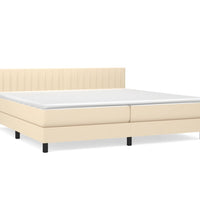 Boxspringbett mit Matratze Creme 200x200 cm Stoff