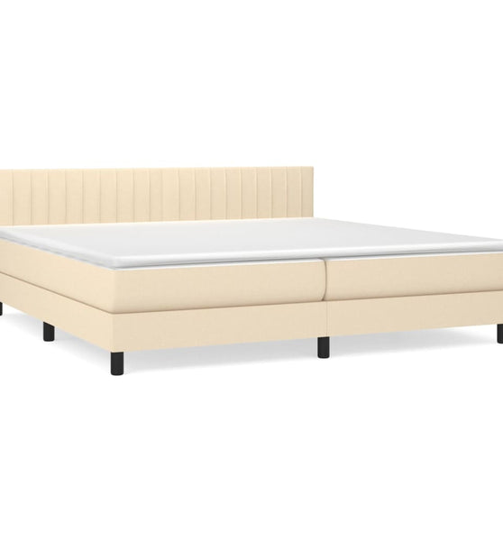 Boxspringbett mit Matratze Creme 200x200 cm Stoff