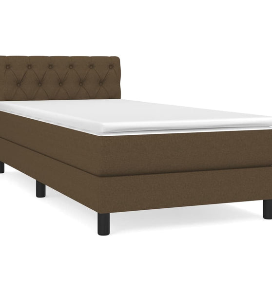 Boxspringbett mit Matratze Dunkelbraun 80x200 cm Stoff
