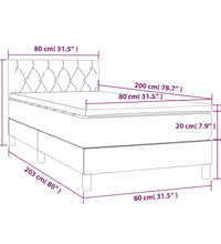 Boxspringbett mit Matratze Dunkelbraun 80x200 cm Stoff