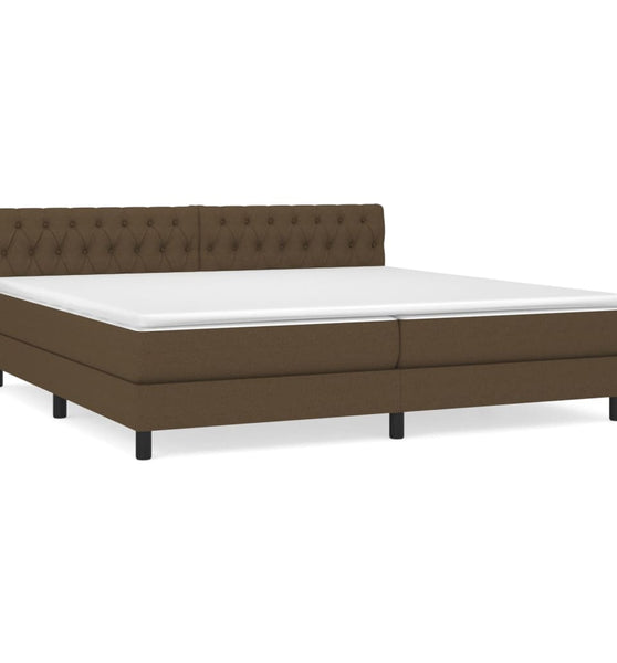 Boxspringbett mit Matratze Dunkelbraun 200x200 cm Stoff