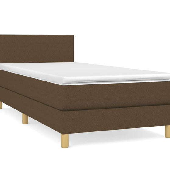 Boxspringbett mit Matratze Dunkelbraun 80x200 cm Stoff