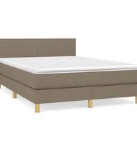 Boxspringbett mit Matratze Taupe 140x200 cm Stoff
