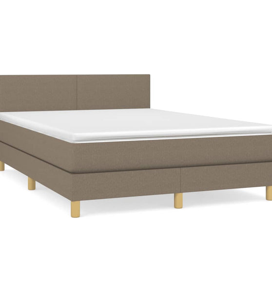 Boxspringbett mit Matratze Taupe 140x200 cm Stoff