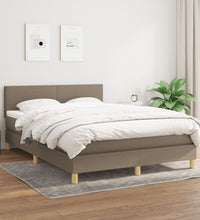 Boxspringbett mit Matratze Taupe 140x200 cm Stoff