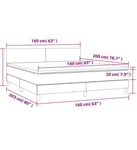 Boxspringbett mit Matratze Taupe 160x200 cm Stoff