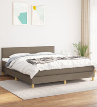 Boxspringbett mit Matratze Taupe 160x200 cm Stoff
