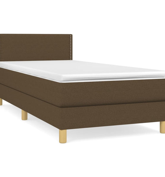 Boxspringbett mit Matratze Dunkelbraun 80x200 cm Stoff