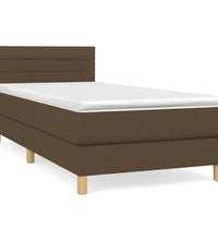 Boxspringbett mit Matratze Dunkelbraun 80x200 cm Stoff