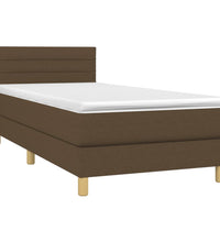 Boxspringbett mit Matratze Dunkelbraun 80x200 cm Stoff