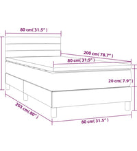 Boxspringbett mit Matratze Dunkelbraun 80x200 cm Stoff