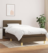 Boxspringbett mit Matratze Dunkelbraun 80x200 cm Stoff