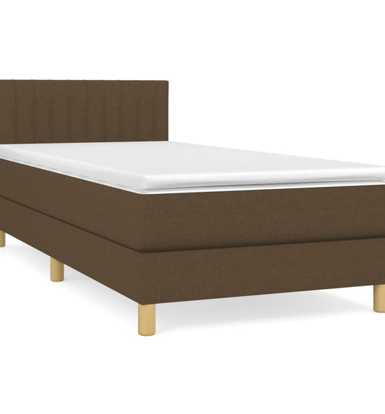 Boxspringbett mit Matratze Dunkelbraun 80x200 cm Stoff