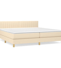 Boxspringbett mit Matratze Creme 200x200 cm Stoff
