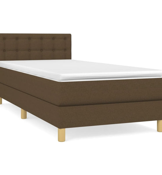 Boxspringbett mit Matratze Dunkelbraun 80x200 cm Stoff