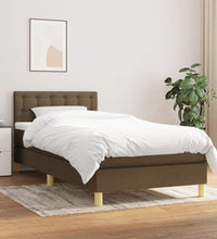 Boxspringbett mit Matratze Dunkelbraun 80x200 cm Stoff