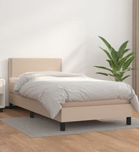 Boxspringbett mit Matratze Cappuccino-Braun 90x190cm Kunstleder
