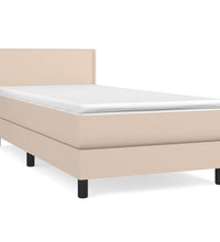 Boxspringbett mit Matratze Cappuccino-Braun 90x200cm Kunstleder