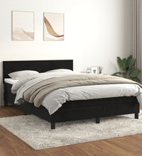 Boxspringbett mit Matratze Schwarz 140x200 cm Samt