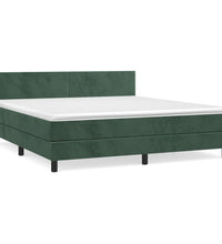 Boxspringbett mit Matratze Dunkelgrün 160x200 cm Samt