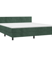 Boxspringbett mit Matratze Dunkelgrün 160x200 cm Samt