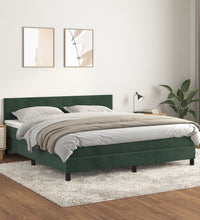 Boxspringbett mit Matratze Dunkelgrün 160x200 cm Samt