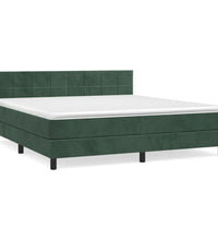 Boxspringbett mit Matratze Dunkelgrün 180x200 cm Samt