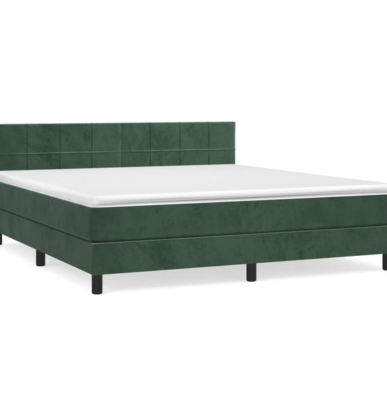 Boxspringbett mit Matratze Dunkelgrün 180x200 cm Samt