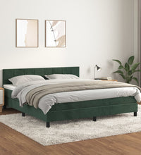 Boxspringbett mit Matratze Dunkelgrün 180x200 cm Samt