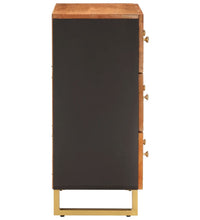 Beistellschrank Braun und Schwarz 60x33,5x75cm Massivholz Mango