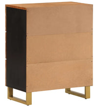 Beistellschrank Braun und Schwarz 60x33,5x75cm Massivholz Mango