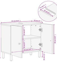 Waschbeckenunterschrank Schwarz 62x33x58 cm Massivholz Mango