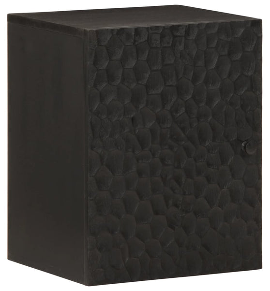 Bad-Wandschrank Schwarz 38x33x48 cm Massivholz Mango