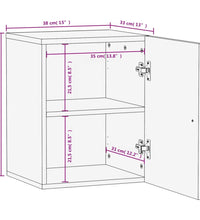 Bad-Wandschrank Schwarz 38x33x48 cm Massivholz Mango