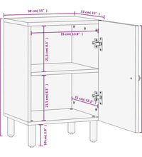 Badschrank Schwarz 38x33x58 cm Massivholz Mango