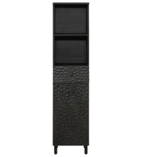 Badschrank Schwarz 38x33x160 cm Massivholz Mango